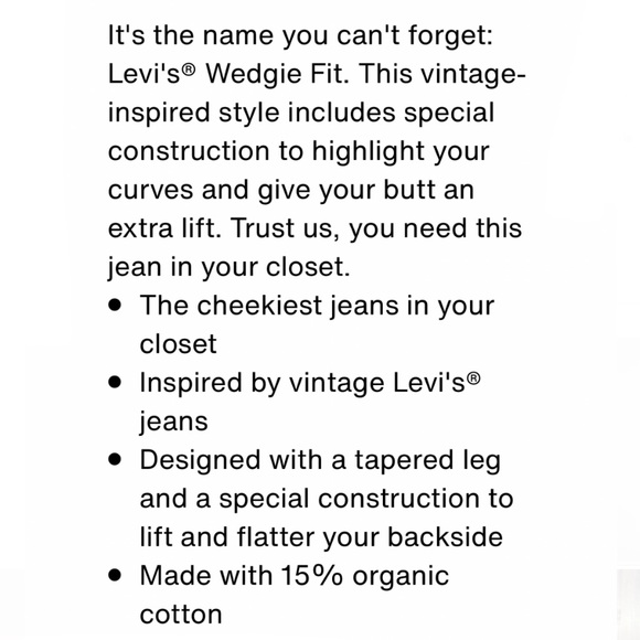 NWOT Levi’s Wedgie Straight, 25x26 - Picture 12 of 13